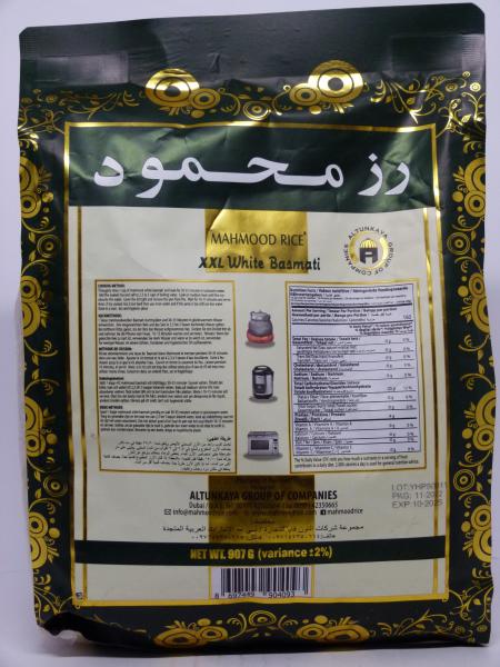 Mahmood XXL White Basmati Premium Rice, Nettogewicht 907g
